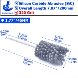 320Grit Cylinder Hone Ball Brush Tool Silicon Carbide Metal Engine Valve Guides Deburring Carbon Removal Crosshatching Polishing