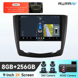 AURAAI X100 Android Car Intelligent Screen for Renault Kadjar 2015 - 2019 UIS7870 DSP RDS GPS SWC Auto CarPlay ADAS 360°CAM