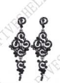 1920s Art Deco Antique Vintage Flapper Style Jet Black Rhinestone Extra Long Dangle Earrings Pearl Earrings Jewelry for Women