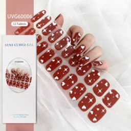 16/20/22Tips Semi-Cured Gel Nail Patch Adhesive Sliders Long Lasting Full Gel Nail Stickers DIY Manicure Harden In UV Lamp Need