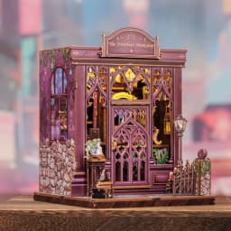 Cutebee DIY Miniature House Book Nook Bookshelf Insert Dollhouse Model Street Shop Series Wooden Bookshelf Toys Birthday Gifts