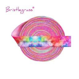 BRISTLEGRASS 2 Yard 5/8" 15mm Fox Dog Cat Rose Flower Floral Print FOE Fold Over Elastic Spandex Band Hair Tie Dress Sewing Trim