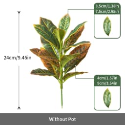 24-41cm Artificial Plants Fake Ficus Tree Tropical Banyan Tree Small Plants Branch Plastic Codiaeum Leaves for Home Garden Decor