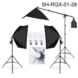 SH Photography Studio Softbox Lighting Kit Boom Arm for Video YouTube Continuous Lighting Professional Lighting Set Photo Studio