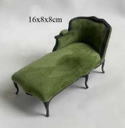 Doll house sofa furniture model simulation double leather sofa Miniature Furniture Armchair Sofa Footstool Doll Decor Toy