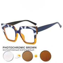 Color Matching Large Frame Cat's Eye Anti-Blue Light Myopia Glasses Frame Fashion Cool Plain Glasses -25~-600