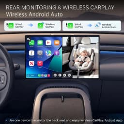 Ottocast Cabin Care Wireless CarPlay Adapter Baby Car Camera 1080P HD 150° Wide-angle Night Vision Backseat Monitor for 98% Car