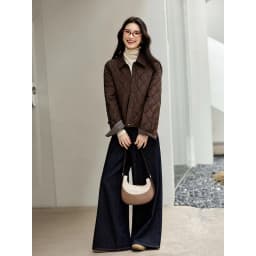 VIMLY Women's Vintage Quilted Jacket 2026 Winter Warm Parkas Plaid Spliced Cuff Long Sleeve Lady Outerwear Woman Clothes A2796