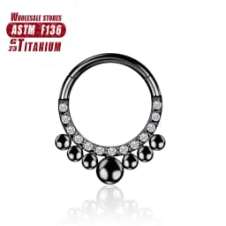 G23 Titanium Flower Nose Rings Hoop Zircon Piercing Diaphragm Tragus Cartilage Ear Perforated Clicker Ladies Lip Body Jewelry