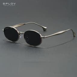 Luxury Trend Retro Small Oval Metal Frame Sunglasses UV400 Protection Anti Glare Lightweight Eyewear for Driving Travel Outdoor