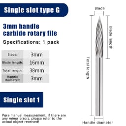 Tungsten Carbide Rotary File Hard Alloy Rotary Bur Drill Bit 3mm Shank Engraving Cutter Grinding Head For Metal And Plastic