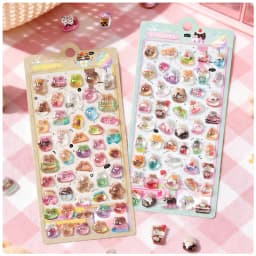 1 pc/4 pcs Cute Animals Sweet 3D Relief Stickers Journaling DIY Diary Stationery Sticker Decor School Supplies Gift