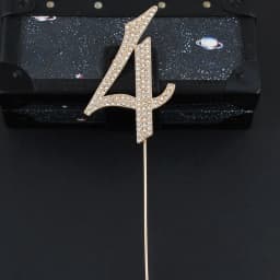 1Pc New Glitter Alloy Rhinestone Golden Silver Number Cake Toppers Baby Shower Birthday Decoration Wedding Digital Cakes Decor