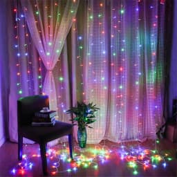 New LED Icicle Curtain String Light 3x3M EU Plug 8 Modes Christmas Garland Fairy Lights for Wedding Party Garden Home Decoration