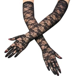 54cm Lengthened Lace Full Finger Party Gloves For Men Women New Solid Sunscreen Long Mittens Outdoor Bride Dress Up Gloves