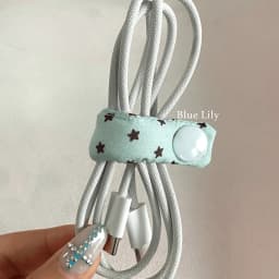 INS Style Star Cable Buckle - Cute Fabric Data Wire Organizer for Portable Headphone & Charging Cable Storage