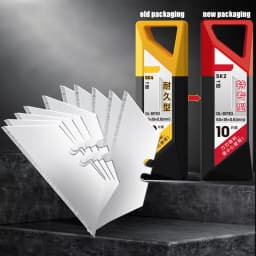 10/20/30/50Pcs T-Shape Knife Blades Steel Box Cutter Blades with Plastic Case Standard Blades for Utility Knife Replacement