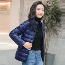Down Jacket Women Parkas Windproof Puffer Coat New Autumn Winter Warm Stand-UP Collar Thin Cotton Coat Short Overcoat Top Ladies