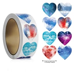 50-500 Labels Love Rainbow Sticker Heart Shape Scrapbooking Gift Packaging Party Wedding Valentine's Day Stationery Sticker
