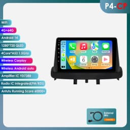 OSSURET CarPlay Android Auto Car Radio For Renault Megane 3 2008-2014 Car Multimedia Player Navi GPS 2din 4G autoradio RDS
