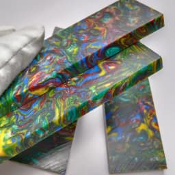 2pieces Red-Green-Blue-Yellow C-Tek Mix Resin Material for DIY Knife Handle Making Material Plate Compound Handmade Material