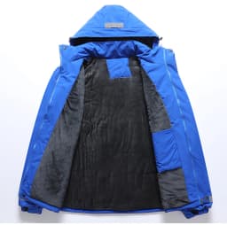 Thickened Fleece Lined Cotton Jacket for Men Workwear Safety Coat Winter Cold Resistant Reflective Printed Logo Casual Loose Fit