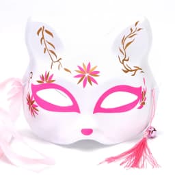 Fox Mask Japanese Cosplay Half Face Mask Kabuki Kitsune Masquerade Anime Cosplay Cat Mask Rave Adult Children Funny Party Props