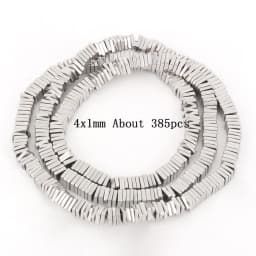 Natural Silver Color Hematite Stone Cylinder Irregular Loose Round Beads For DIY Jewelry Making Bracelet Earring Accessories