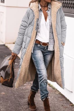 Women Autumn Winter Parkas Solid Color Long Sleeve Hooded Zippers Pockets Warm Casual Fashion Comfortable Regular Standard Fit