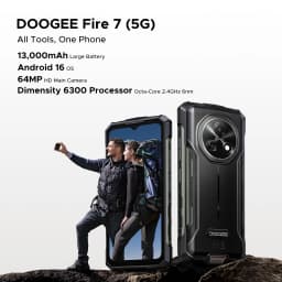 Phone robust DOOGEE Fire 7 5G Gemini AI 36Go (6 + 30) 128 Go battery mAh dimension Smartphone