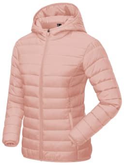 TACVASEN Winter Hooded Puffer Jacket Womens Quilted Warm Coats Casual Windbreaker Waterproof Padded Lightweight Outdoor Outwear