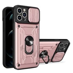 Phone Case For iPhone 18 17 16 15 14 13 12 11 Pro Max Plus SE Slide Camera Card Slot Military Grade Ring 360 Magnetic Back Cover