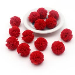 30-60 Pcs 2.5 Cm Lace Gauze Elastic Flower Ball DIY Craft Supplies Headwear Jewelry DIY Pendant Material Yarn Ball Pompons