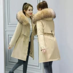 New Winter Jacket Women's Parkas Thick Warm Fur Lining Long Parka Female Hooded Padded Coat Outwear Female Windbreakers 6XL