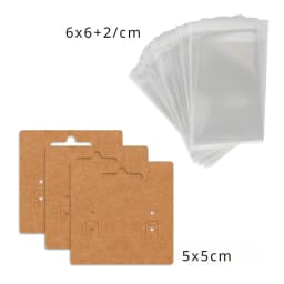 50 Pcs 5x5cm New Pattern Hangable Earrings Jewelry Display Paper Card With Or Without Bags Wholesale Packaging Business Supplier
