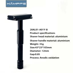 Kampfe Men's Vintage Double-Edged Razor Non-Slip Aluminium Wet & Dry Grooming Shaver for Smooth Shave 5 spare razor blades
