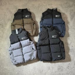 NBHD Classic down Vest Middly Thick Patchwork Color down Vest Youthful Vitality Style Nylon Fabric Drawstring Hem Zipper Closure