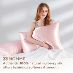 2pcs 100% Mulberry Silk Pillowcase for Hair and Skin Health 23 Momme Natual Pure Silk Pillow Cases with OEKO-TEX Customized Size