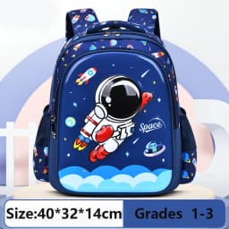 Children's Shoulder Bag Kid Backpack Cartoon 3D Stereoscopic Astronaut Little Boy Dream Schoolbag Waterproof Elementary School