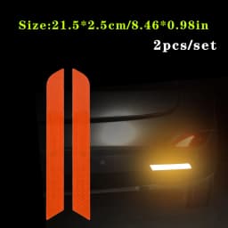 2pcs/set Car Bumper Reflective Safety Strip Stickers Car Rear Bumper Reflective Sticker Reflective Warning Safety Tape