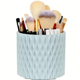 360° Rotating 5 Slot Makeup Brushes Holder Organizer Multi-Functional Desk Storage Cosmetics Storage for Vanity Desktop Bathroom