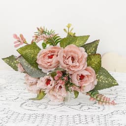 9 Heads Simulation Rose Fake Wedding Arch Silk Flower Home Decoration Artificial Home Living Room Table Decoration Fake Flower