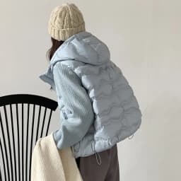 Solid Knitted Long Sleeve Cotton Jacket Autumn Winter Hooded Lightweight Warm Puffer Jackets Female Zipper Short Padded Parkas