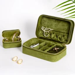 Portable Storage Organizer Retangle Jewelry Box Earring Holder Display Travel Jewelry Case Zipper Travel Case