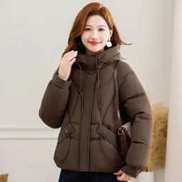 2027 Winter New High End Big Fur Collar Workwear Down Cotton Jacket Women's Fashion Short Thicken Cotton Female Parkas Coats