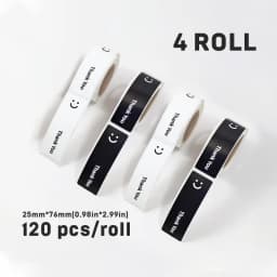 120Pcs/roll Smiling Face Black and White Thank You Rectangular Seal Sticker Gift Sticker for Homemade Packaging Decoration Label