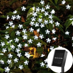 LED Solar String Lights Cherry Blossom Garland Lights Outdoor Solar Garden Patio Decor Lights Christmas Wedding Party Decoration