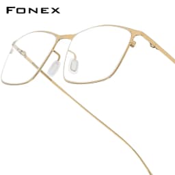 FONEX Alloy Glasses Frame Men Full-Rim Frames High-end Quality Square Eyeglasses Ultralight-Weight Korean Japanese Eyewear 8105