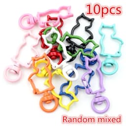 New Fashion Multi-colors Mixed Alloy Open Rings Lobster Clasp Hooks Ball Chains DIY Jewelry Making Findings Supplies