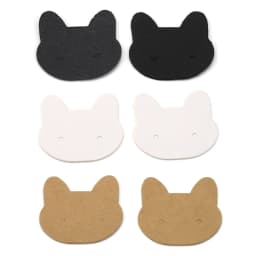 50xCat Ear Stud Display Cards Kraft Paper Earring Card Earrings Packaging Card Paper DIY Blank Jewelry Card Tags Holder